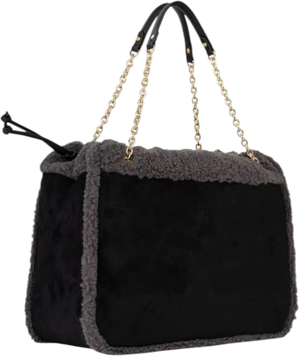 Valentino Max Henkeltasche Plüsch-Velours Schwarz
