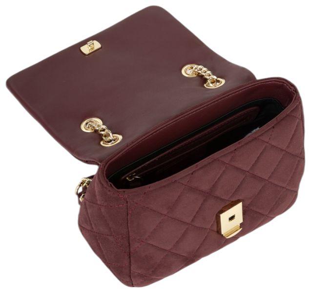 Valentino Ocarina Suede Abendtasche Velours Bordeaux - Weinrot
