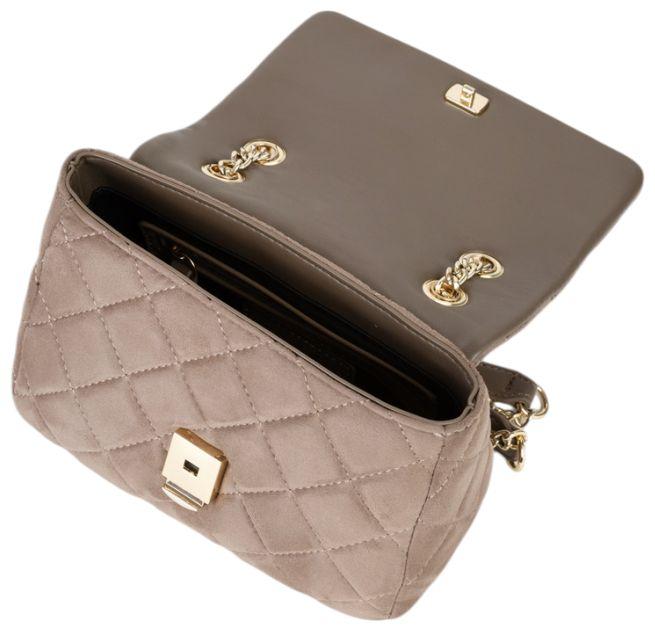 Valentino Ocarina Suede Abendtasche Velours Taupe