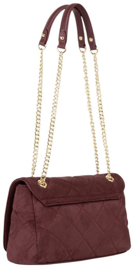 Valentino Ocarina Suede Überschlagtasche Velours Bordeaux - Weinrot