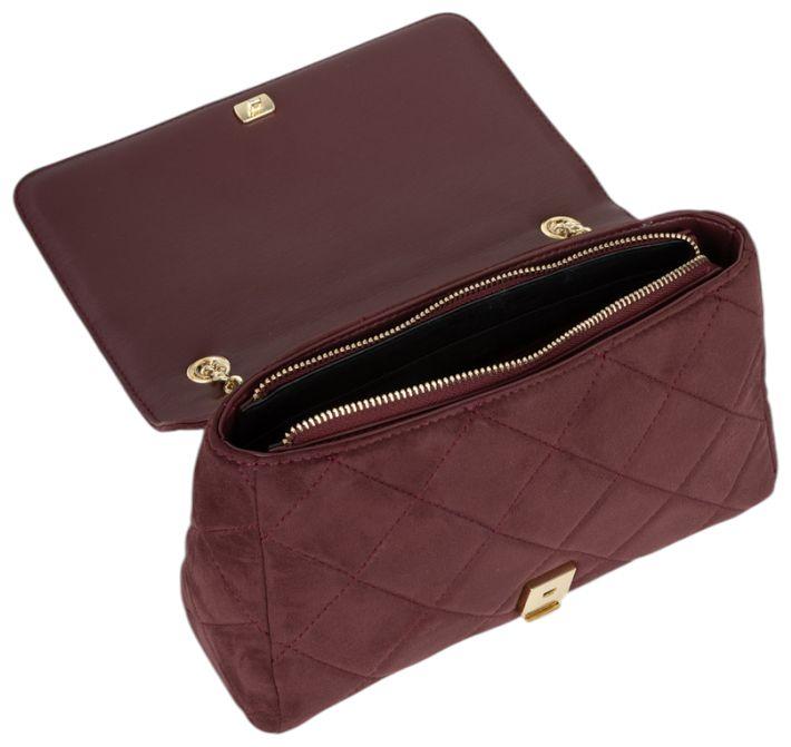 Valentino Ocarina Suede Überschlagtasche Velours Bordeaux - Weinrot