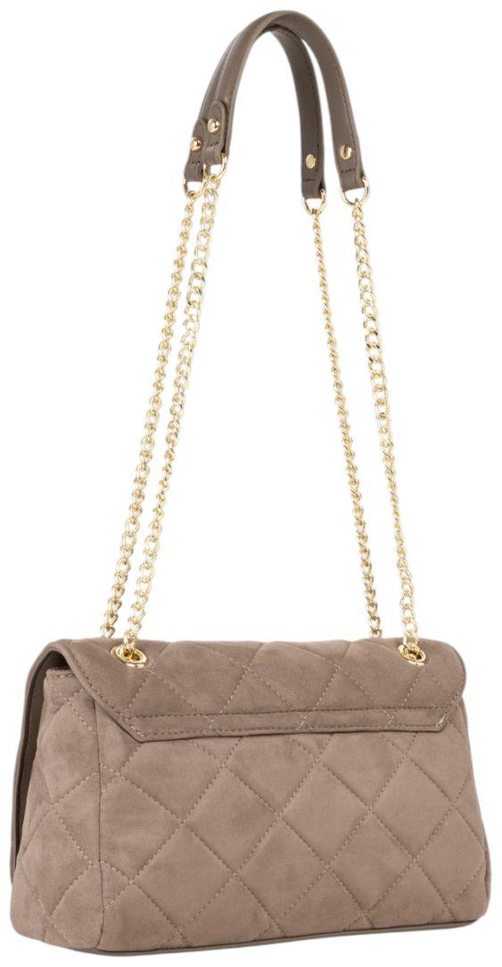 Valentino Ocarina Suede Überschlagtasche Velours Taupe