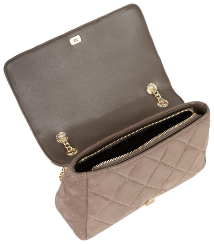 Valentino Ocarina Suede Überschlagtasche Velours Taupe