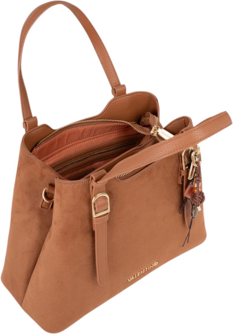 Valentino Winnie Winter Henkeltasche Velours Cuoio - Cognacbraun