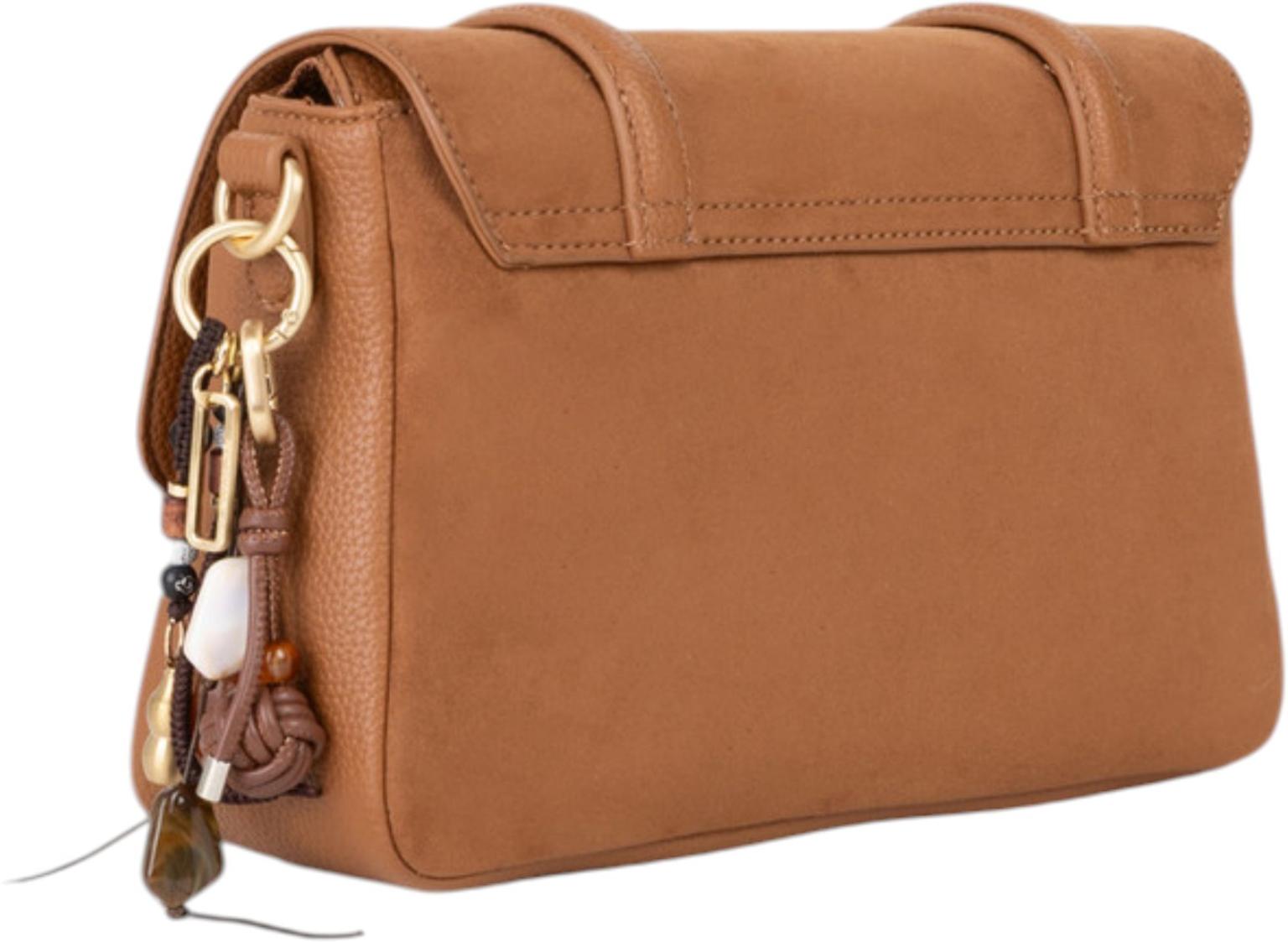 Valentino Winnie Winter Umhängetasche Velours Cuoio - Cognacbraun