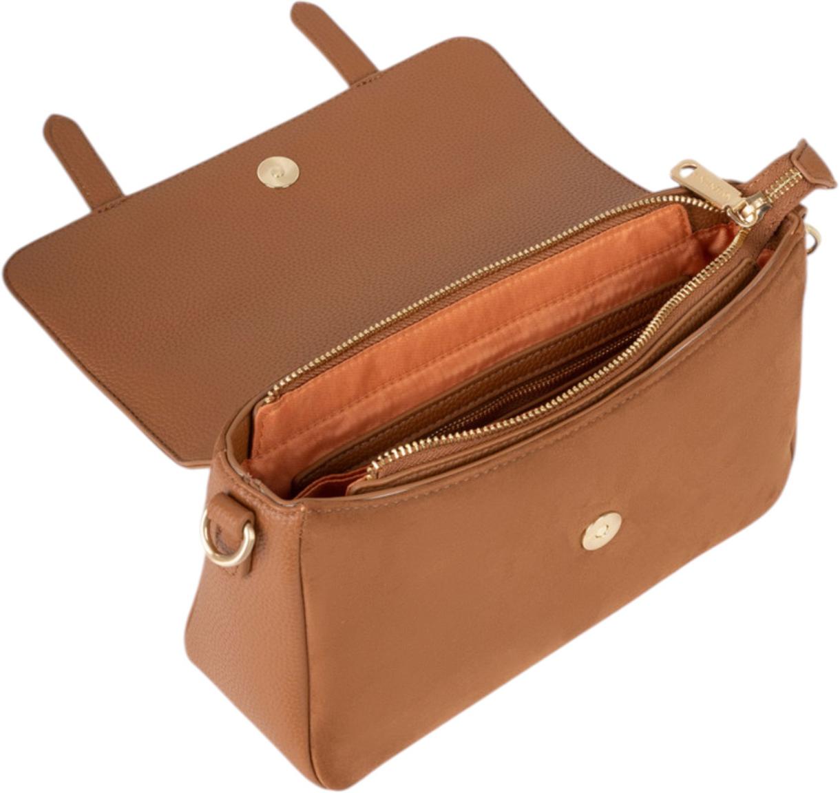 Valentino Winnie Winter Umhängetasche Velours Cuoio - Cognacbraun
