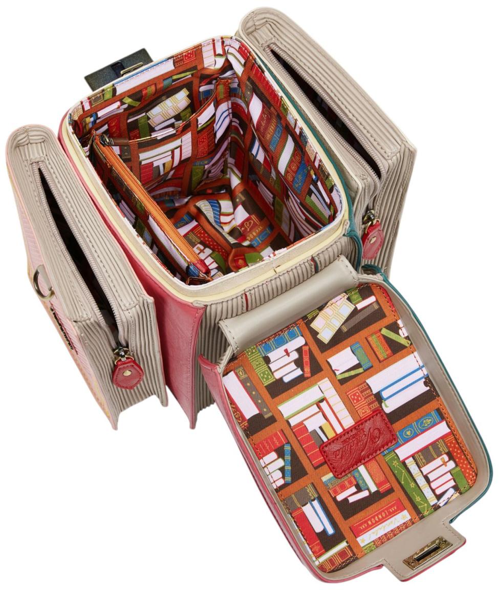 Vendula London Bookshelf Boulevard Book Stack Bag Handtasche Bücher/Bunt