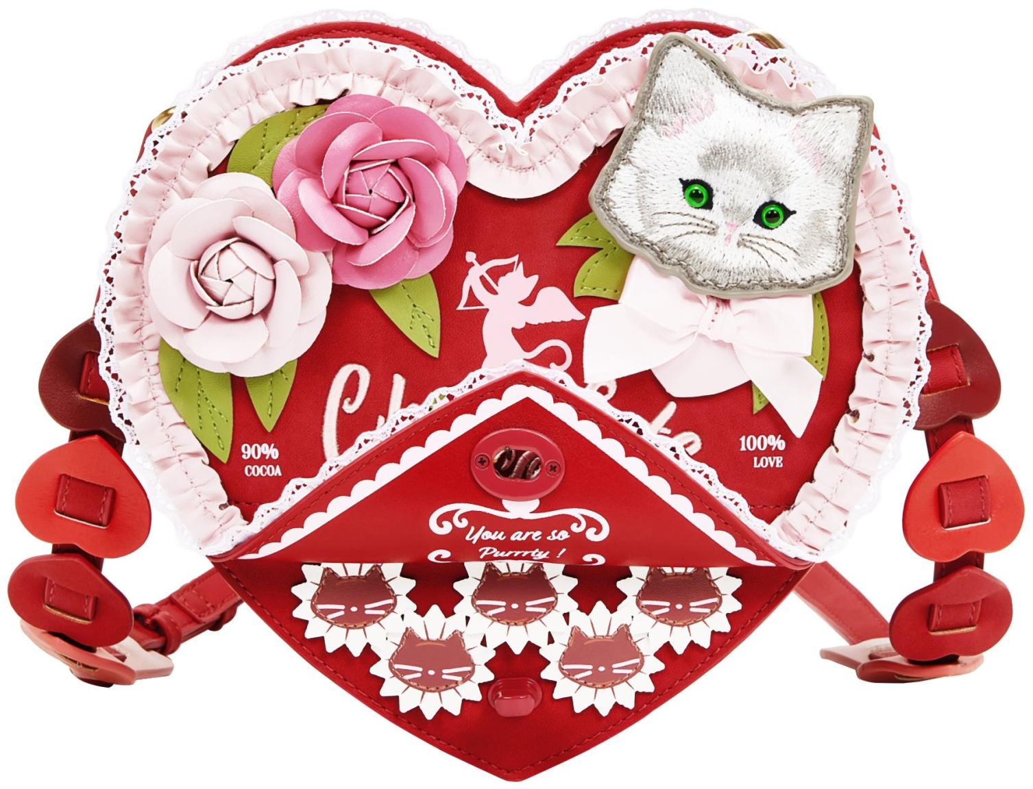 Vendula London The Chocolate Box Heart Bag Crossovertasche Herz Rot