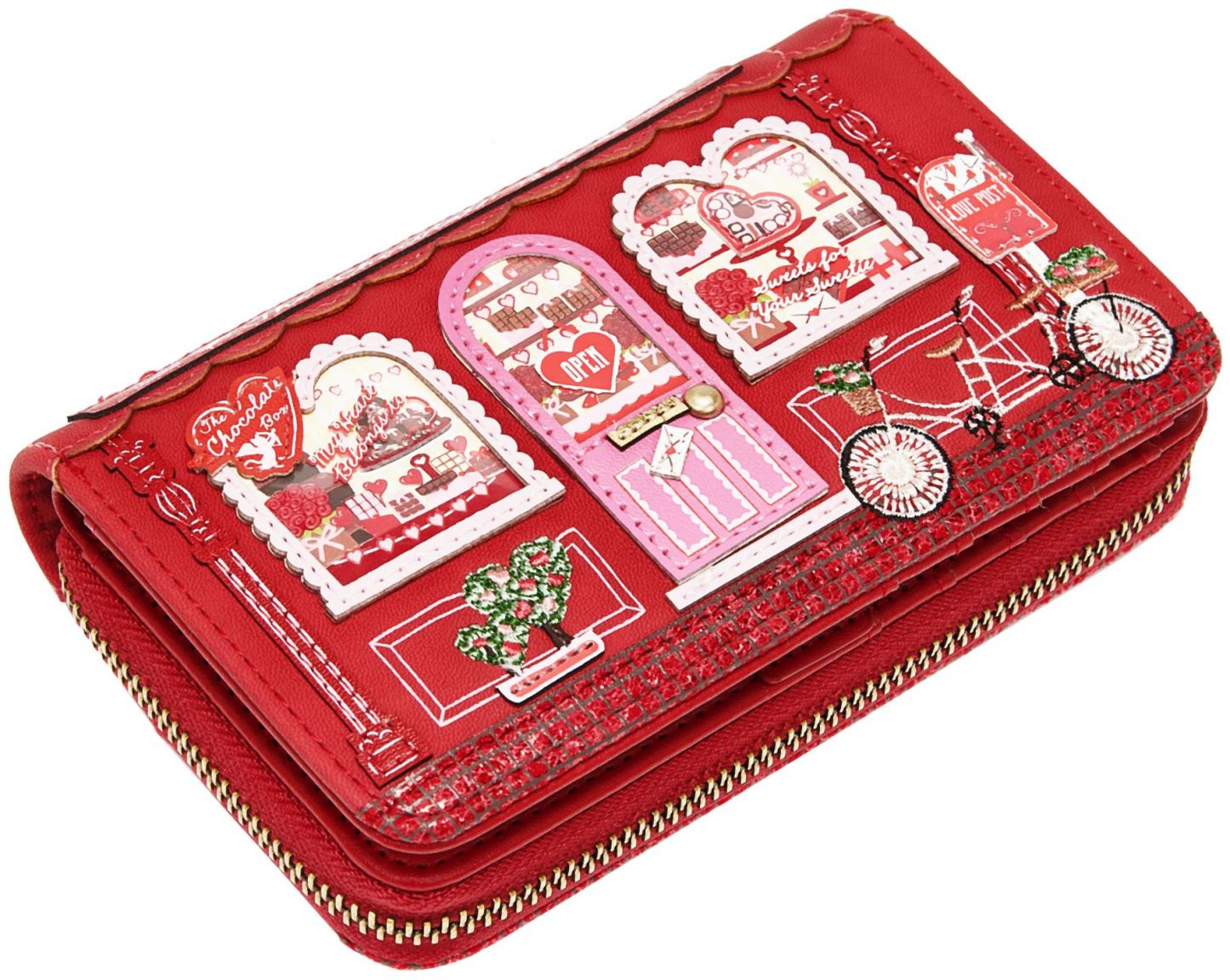 Vendula London The Chocolate Box Medium Ziparound Wallet Börse Rot