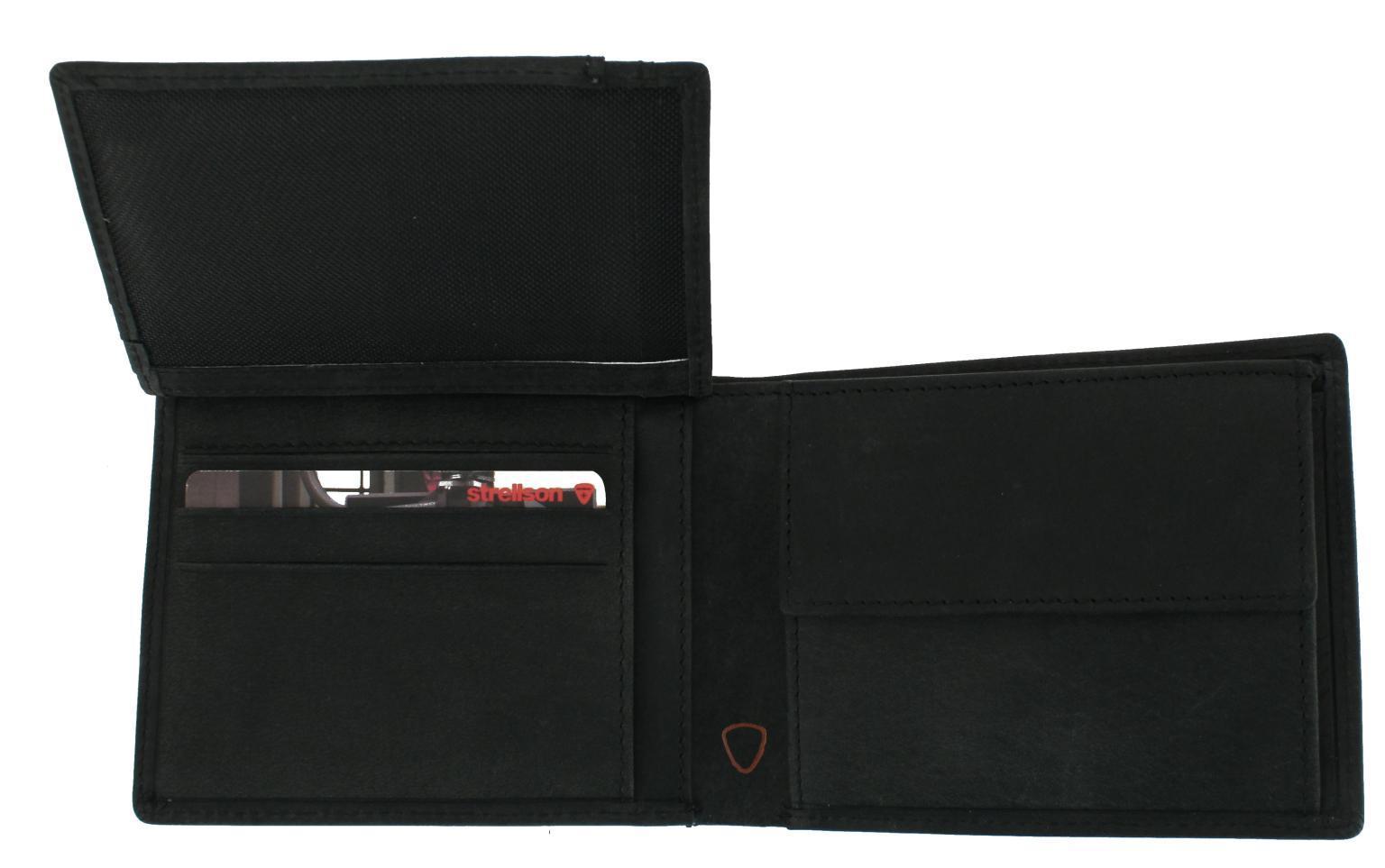 Vintage schwarz Lederbrieftasche Strellson Turnpike BillFold