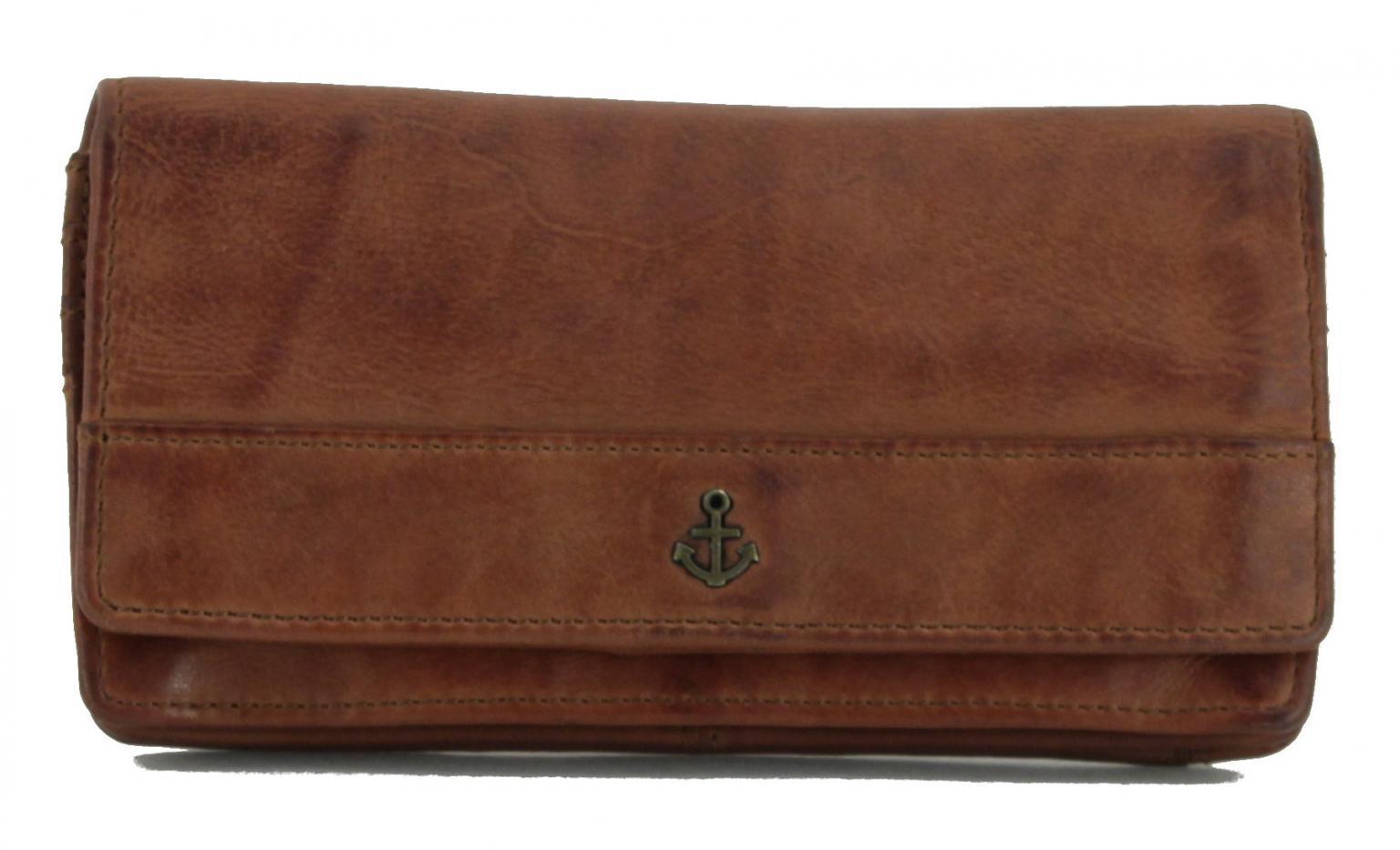 Vintagebrieftasche Luja Cognac Harbour 2nd braun Anchor Love