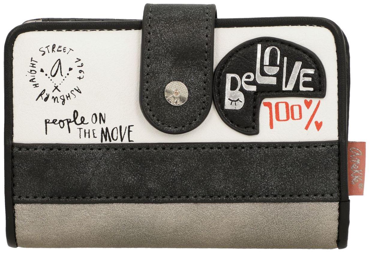 Wallet Women Anekke Peace and Love Nature Sixties Black and White