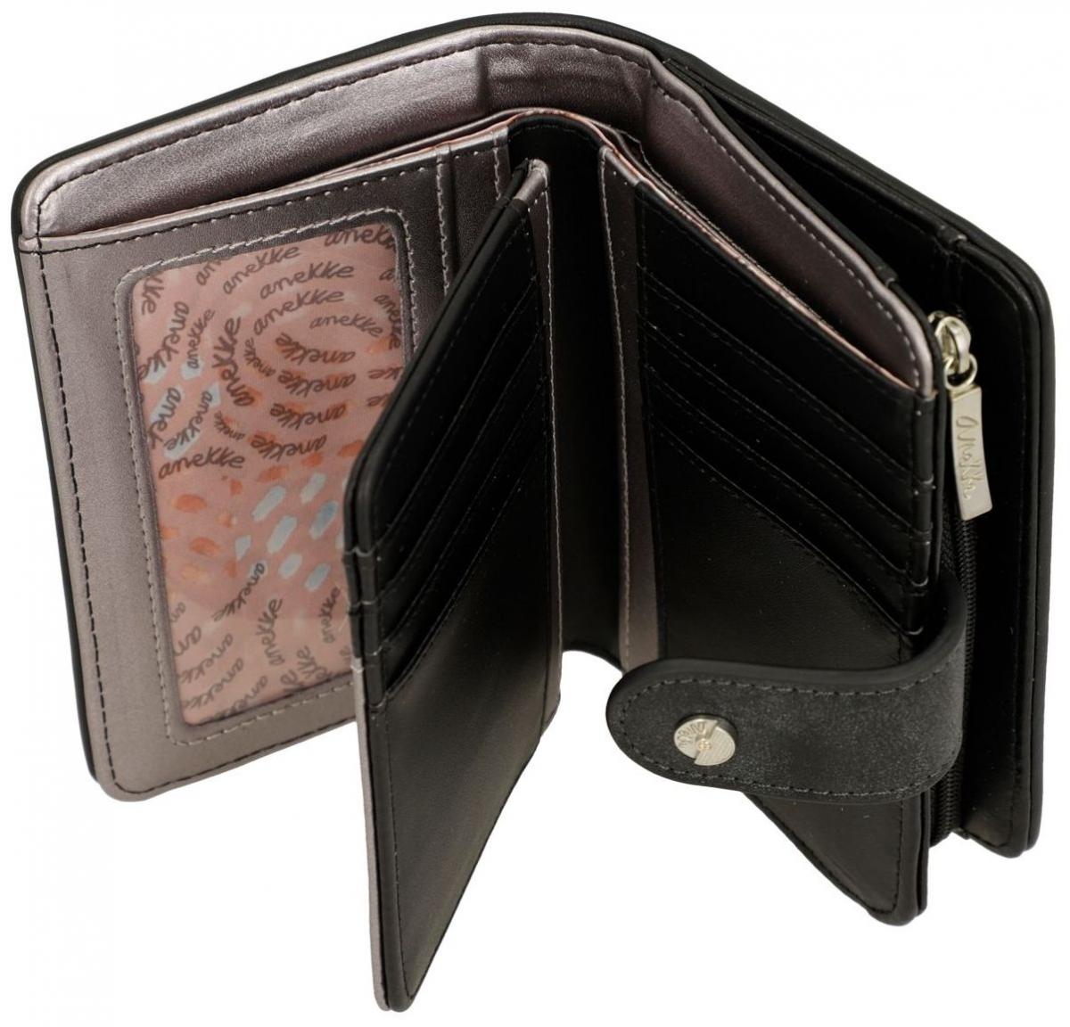 Wallet Women Anekke Peace and Love Nature Sixties Black and White
