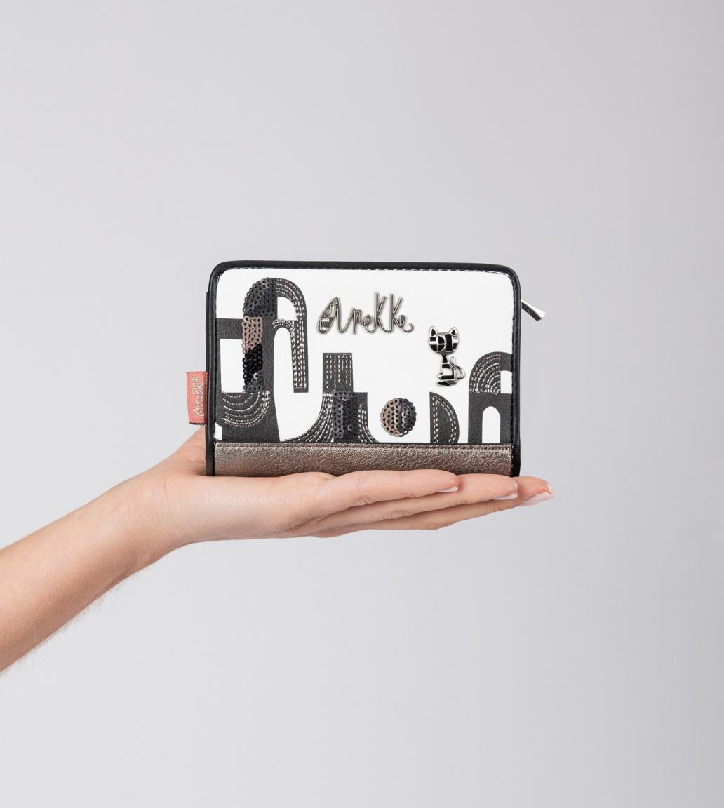 Wallet Women Anekke Peace and Love Nature Sixties Black and White