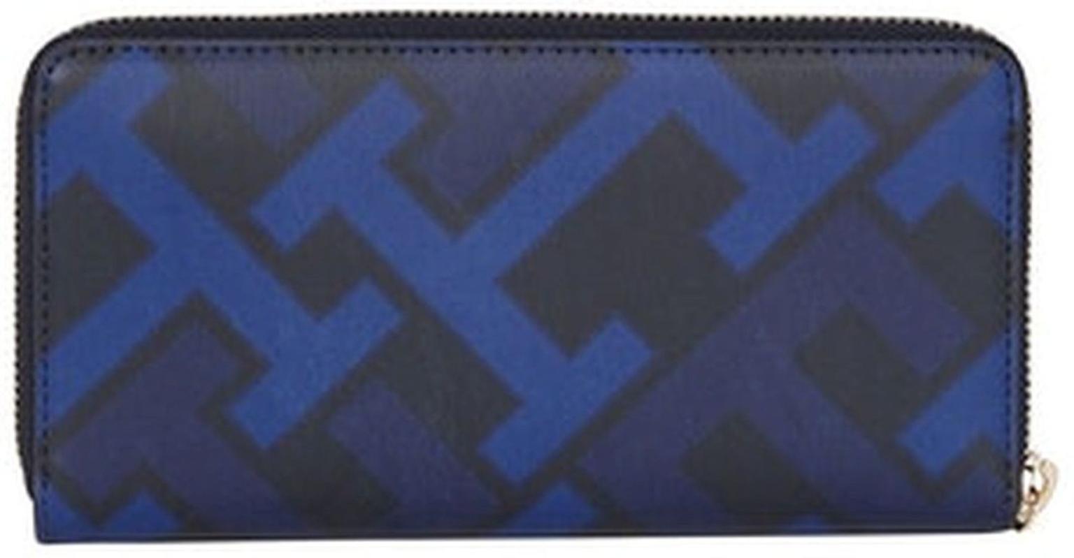 Zipbörse schwarz glatt Iconic Tommy Hilfiger Metallemblem