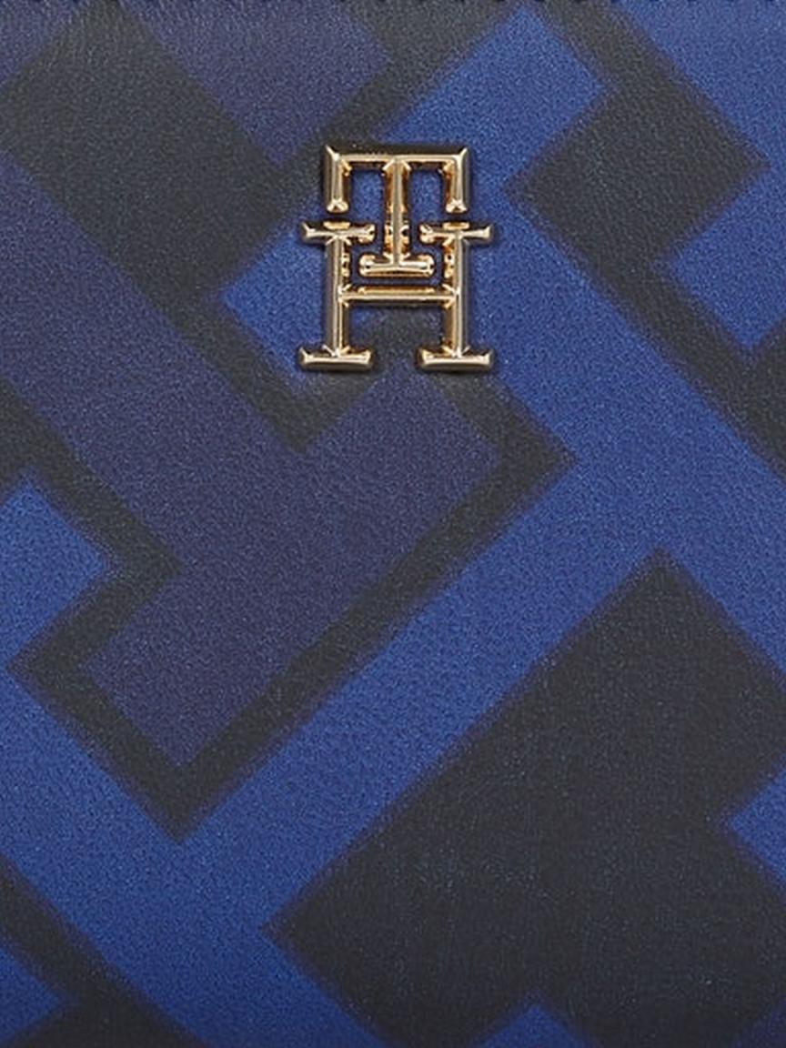 Zipbörse schwarz glatt Iconic Tommy Hilfiger Metallemblem