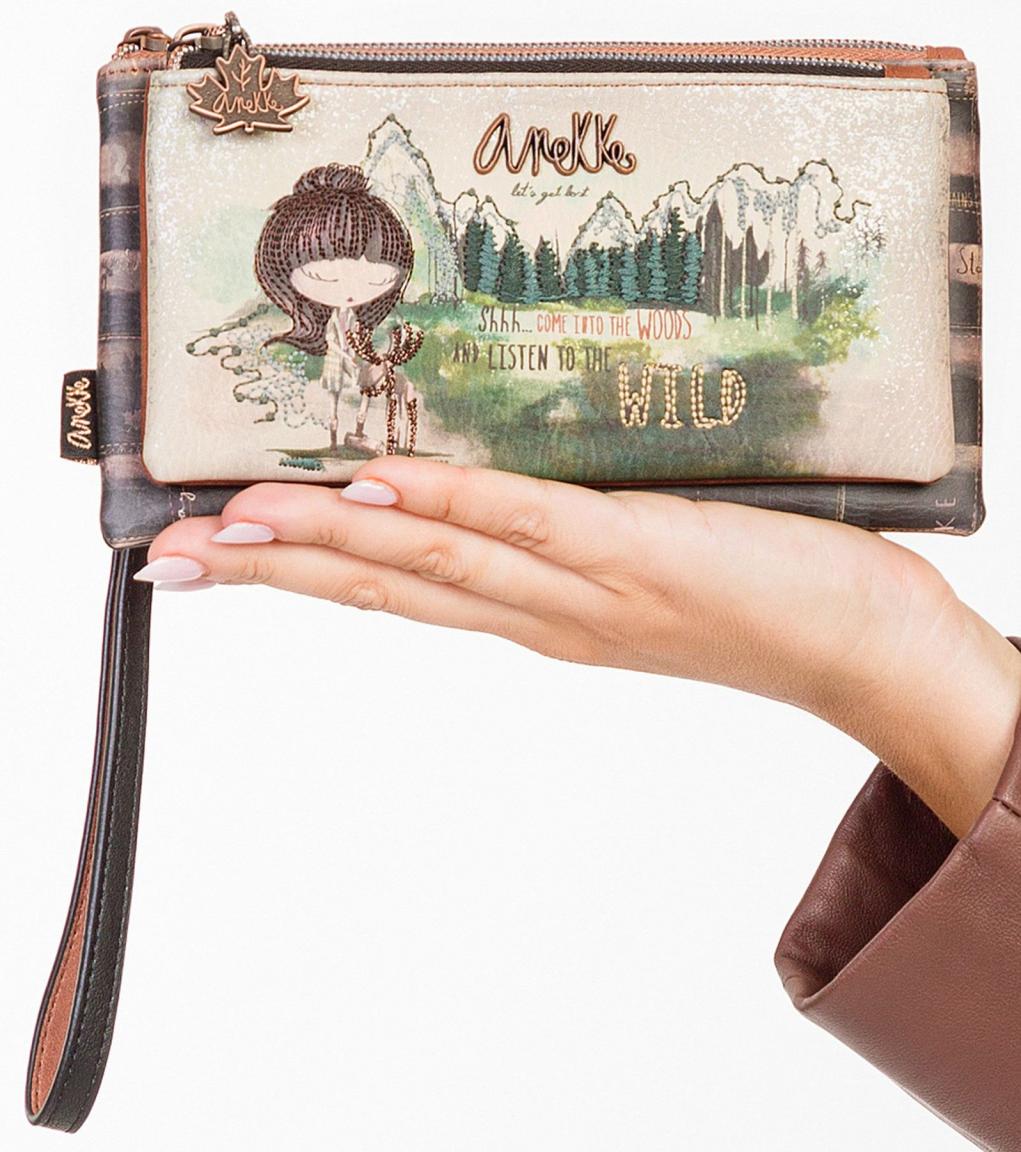Zweigeteiltes Portemonnaie Wälder Kanada Anekke The Forest beige Comicprint