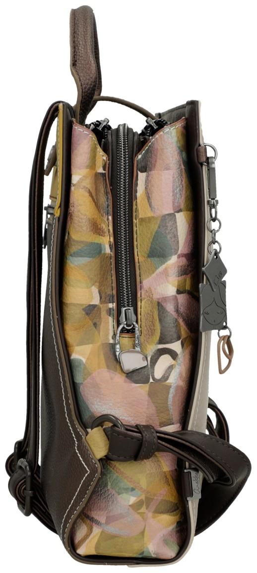 außergewöhnlicher Citybackpack Anekke Muse Bloom beige braun