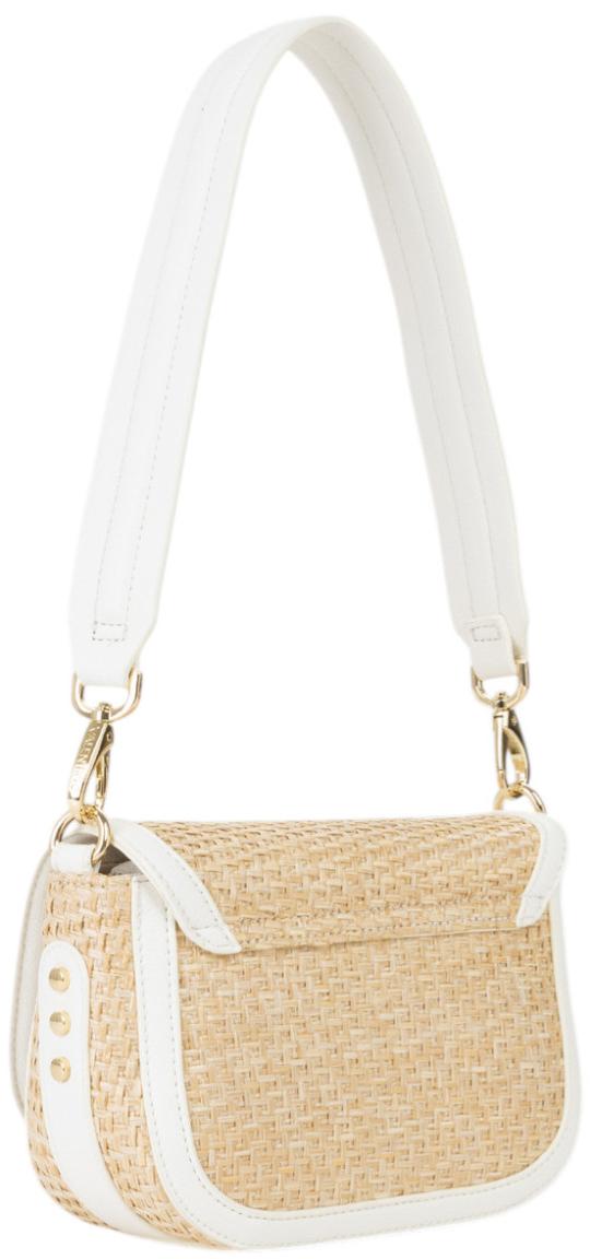 beige Valentino Damentasche weiss Demetra Bast Überschlag Bianco