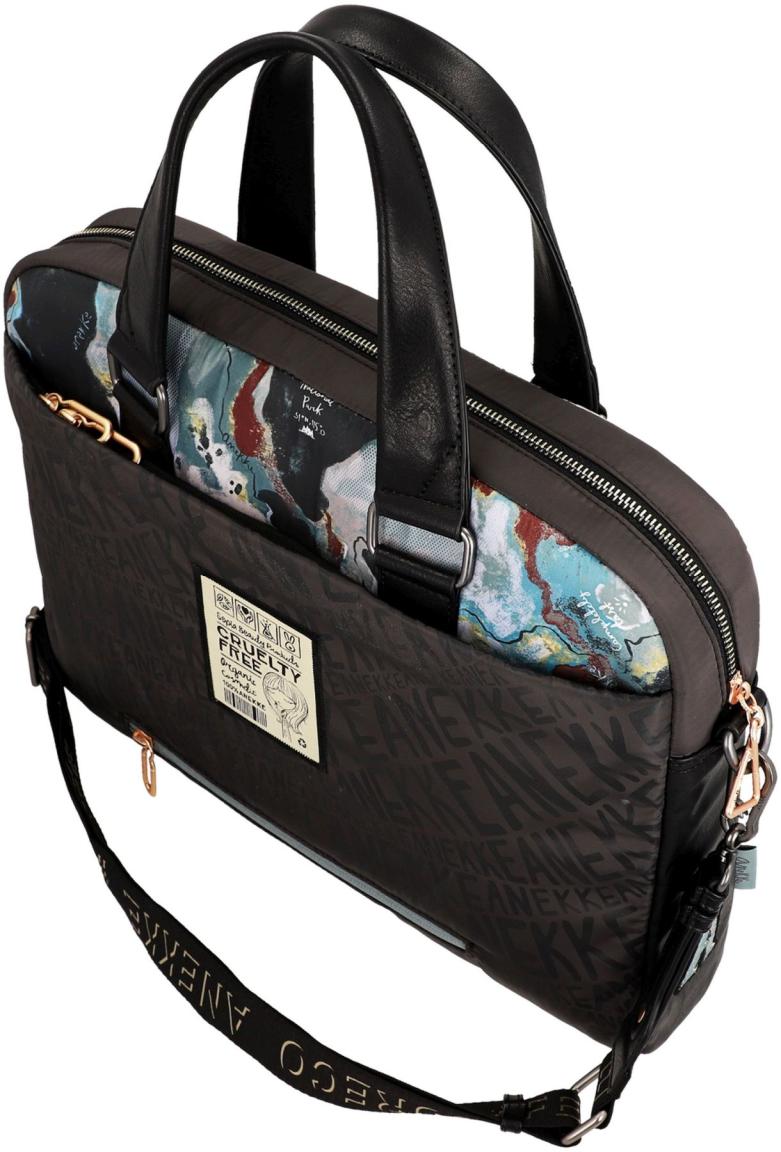 bestickte Laptoptasche Logoprint Anekke Nature Woods dunkelbunt