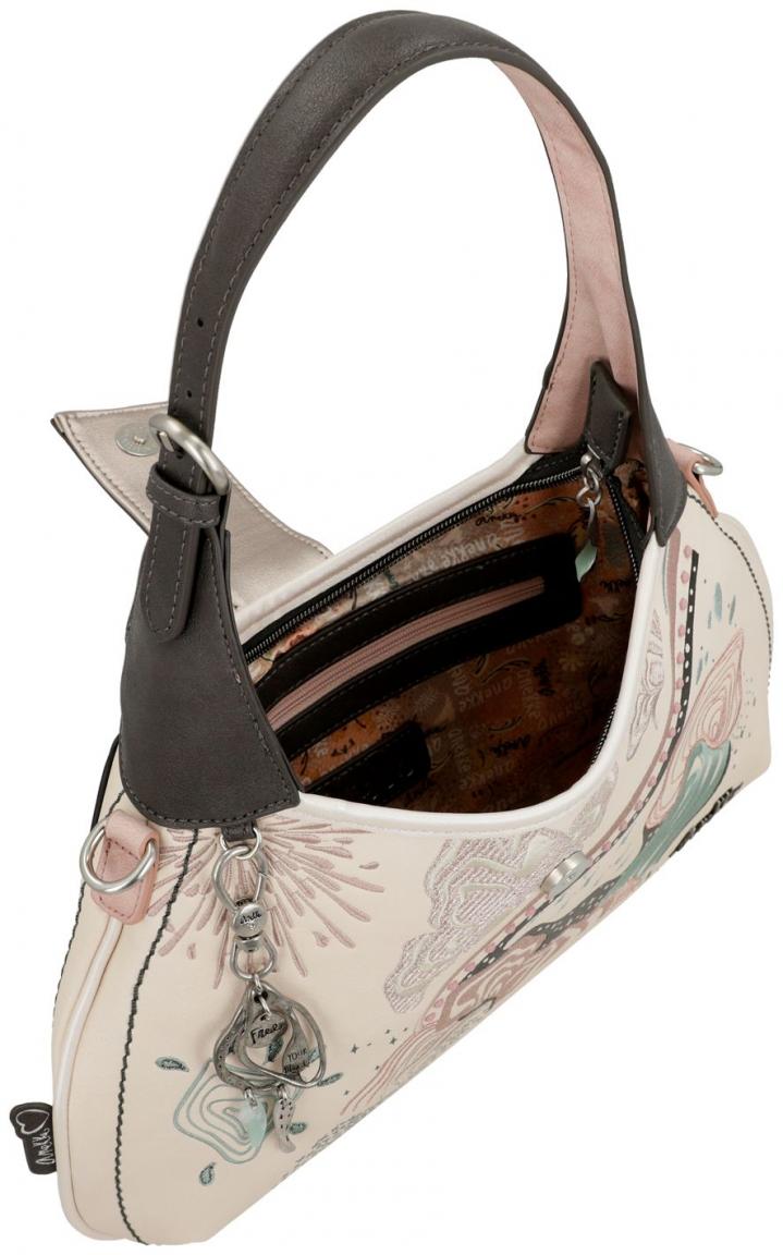 bestickte Schultertasche Anekke Peace & Love Psicodelic Pastell rosa