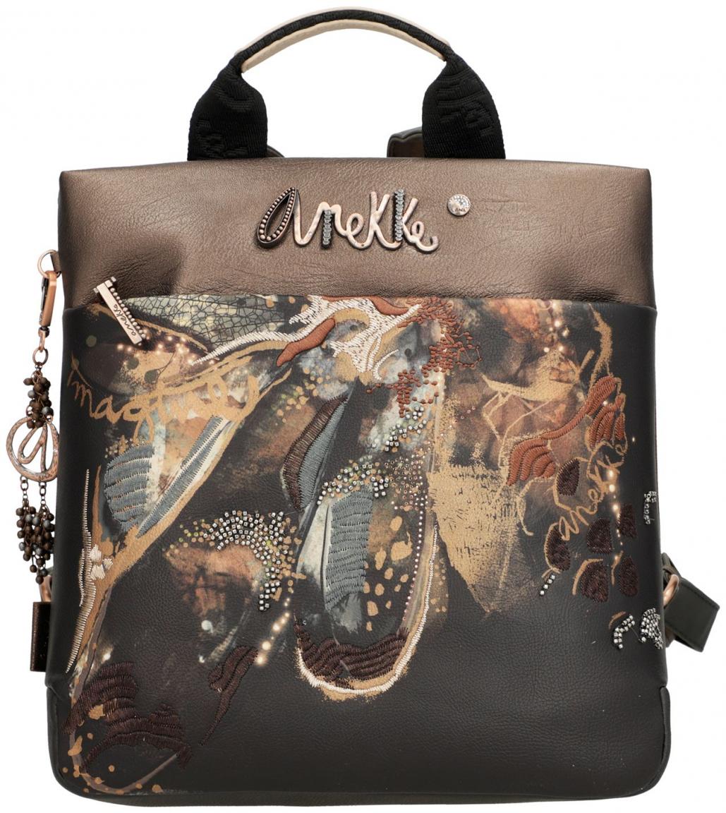 bestickter Damenrucksack braun bunt Perlen Anekke Dreamverse Wings