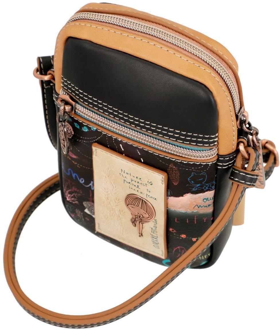 besticktes Crossovertäschchen Anekke Mediterranean Coral schwarz bunt