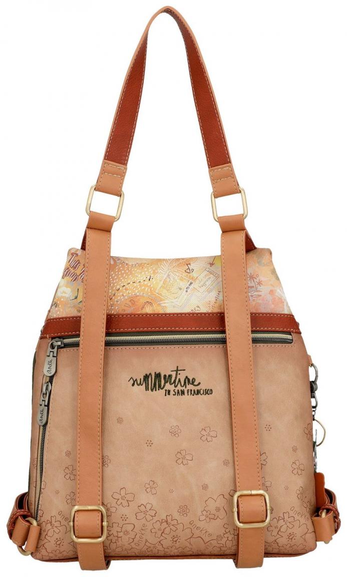 diebstahlsicherer Citybackpack Anekke Peace & Love Hippie Camel