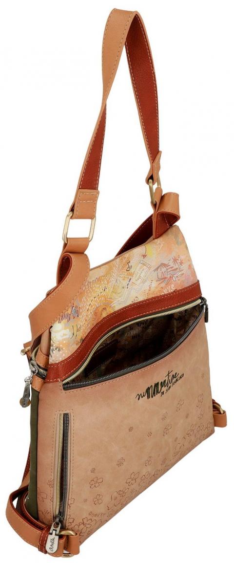 diebstahlsicherer Citybackpack Anekke Peace & Love Hippie Camel