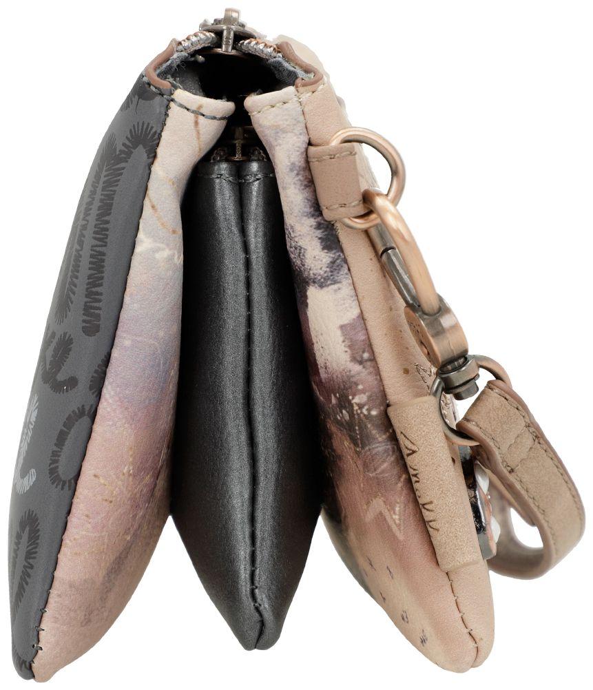 dreigeteilte Abendtasche Glitzer Hollywood Anekke beige