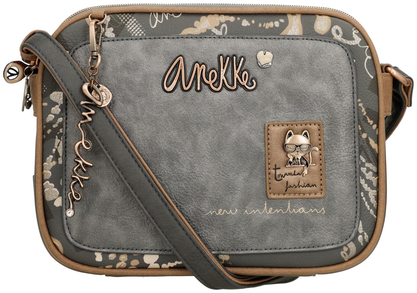 dreigeteilte Crossbody Bag dunkelbunt Anekke Real Intentions