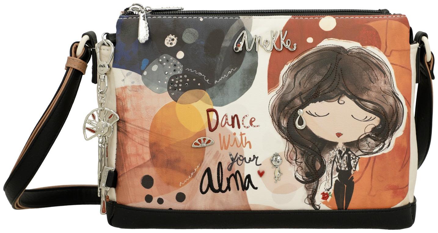 dreigeteilte Damentasche Anekke farbenfroh Glitzersteine Alma Flamenco