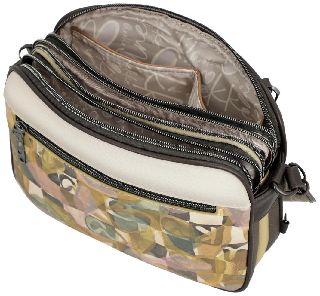 dreigeteilte Umhängetasche braun beige Anekke Muse Bloom