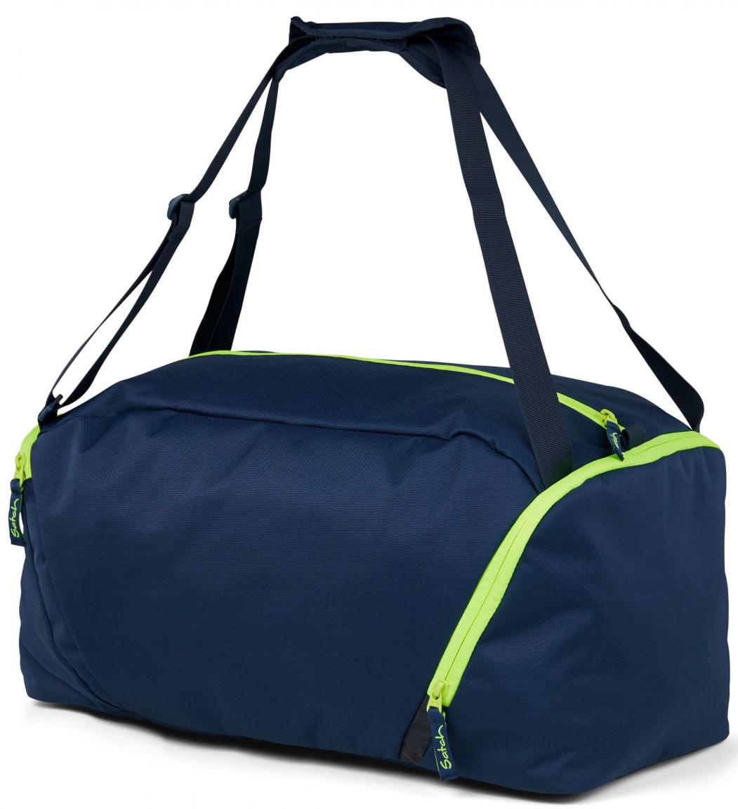 dunkelblaue Travelbag Satch Toxic Yellow Sport