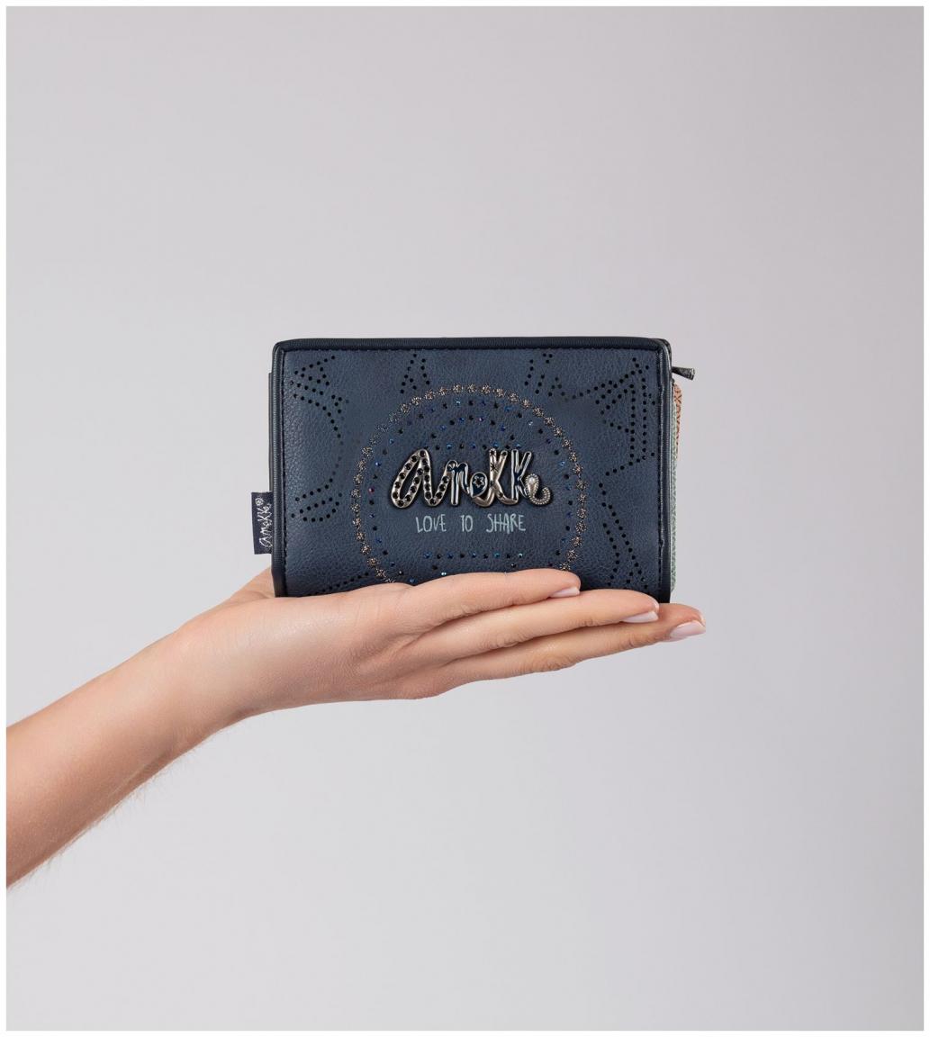 dunkelblaues Portemonnaie Anekke Hollywood Studio Navy Glitzer