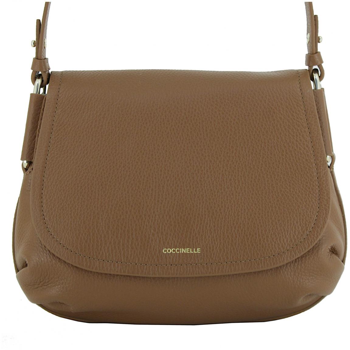 dunkelbraune Saddle Bag Velours Coccinelle Rebekka Suede