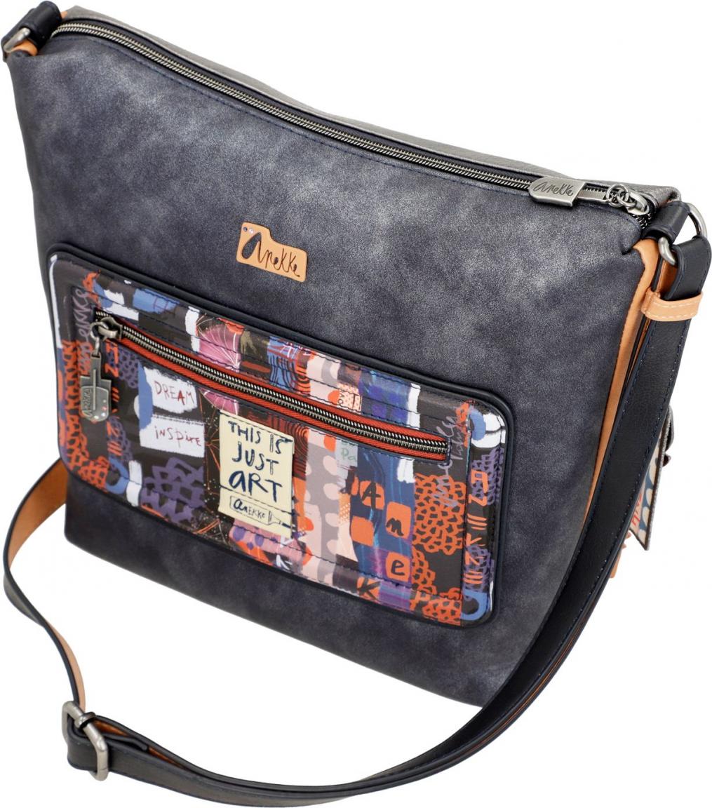 dunkelbunte Crossovertasche Japan Großstadt Anekke Contemporary blau