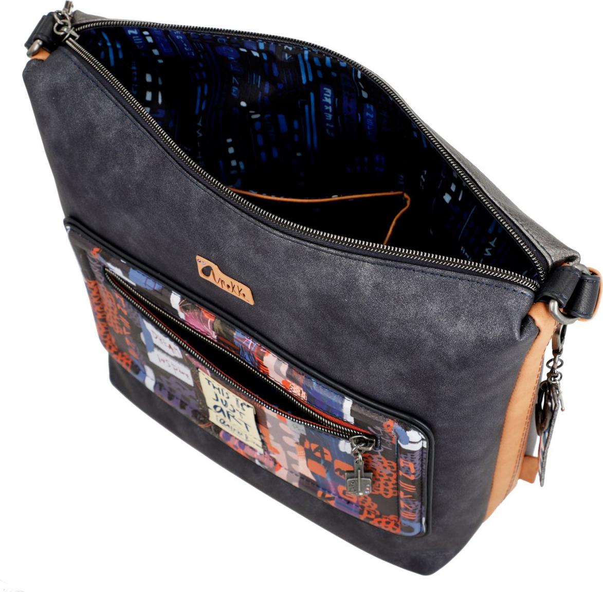 dunkelbunte Crossovertasche Japan Großstadt Anekke Contemporary blau
