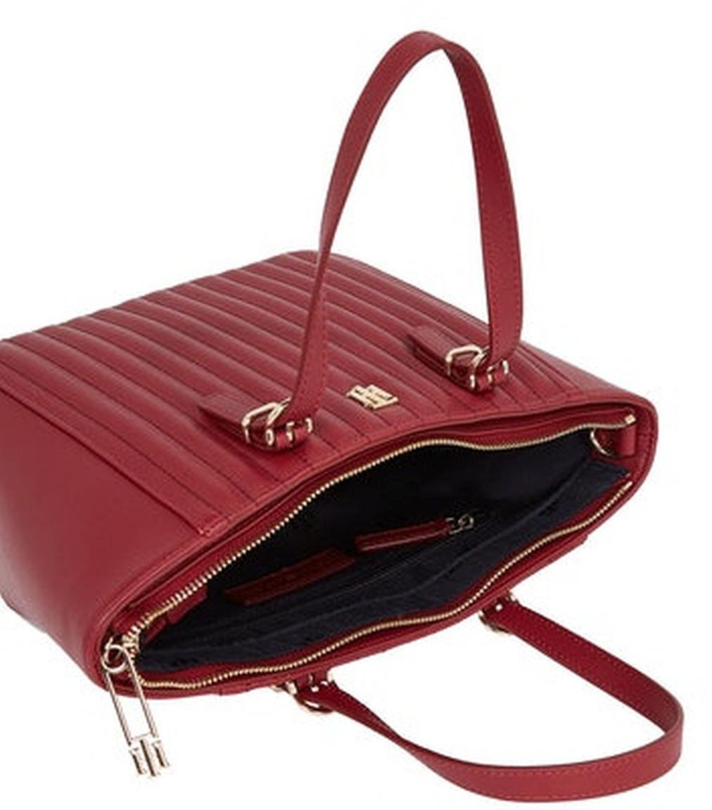 dunkelroter Minishopper Tommy Hilfiger Timeless Small Tote Quilted