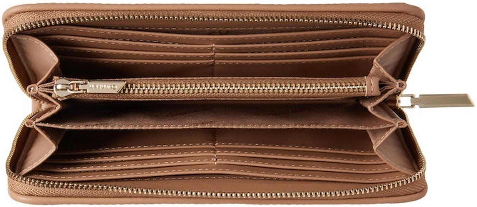 edles Damen Portmonee Calvin Klein Re-Lock Quilt Safari Canvas Beige Steppdesign