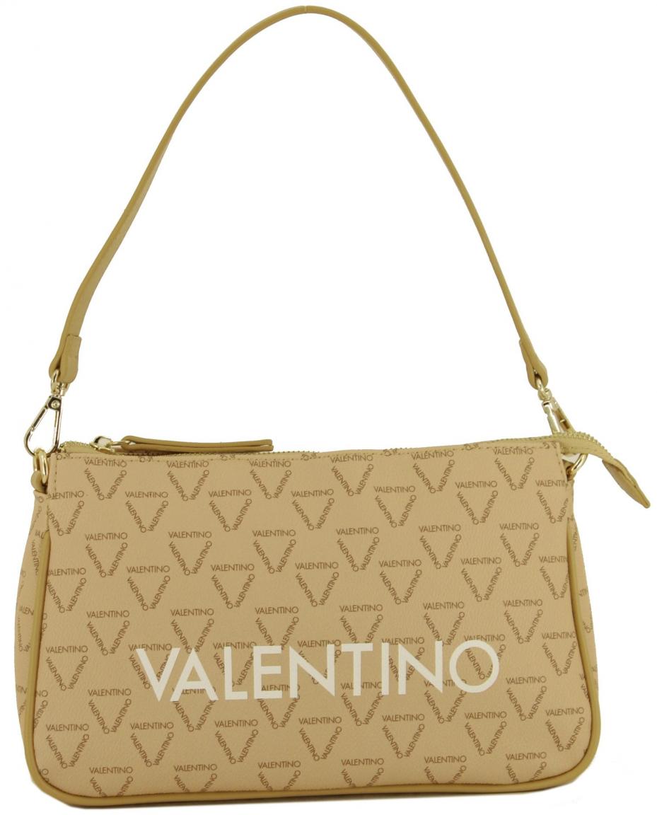 elegante Schultertasche schwarz Alloverprint Valentino Liuto