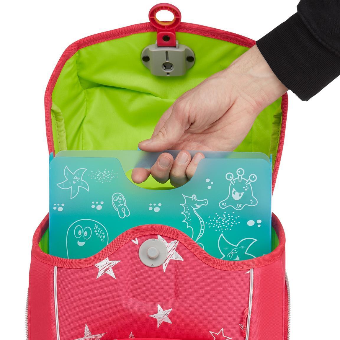 ergobag Heftebox lila Pferdeprint mit Handgriff