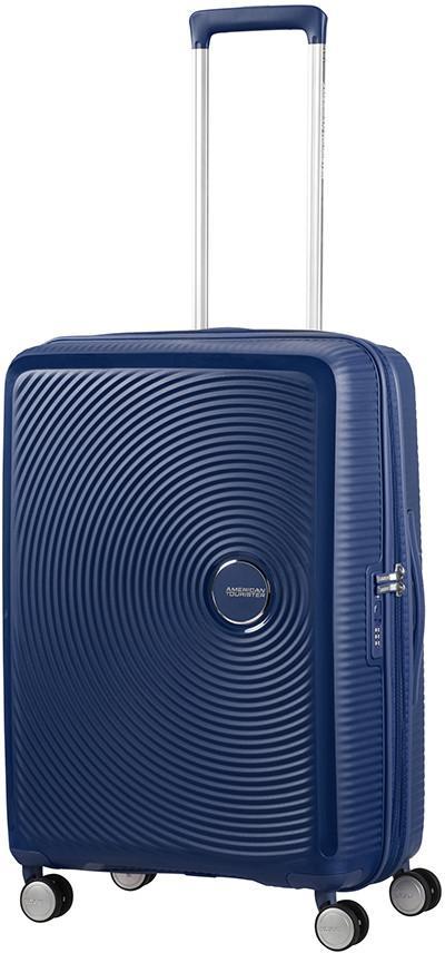 erweiterbarer Reisetrolley Spinner M 67cm Midnight Navy American Tourister Soundbox