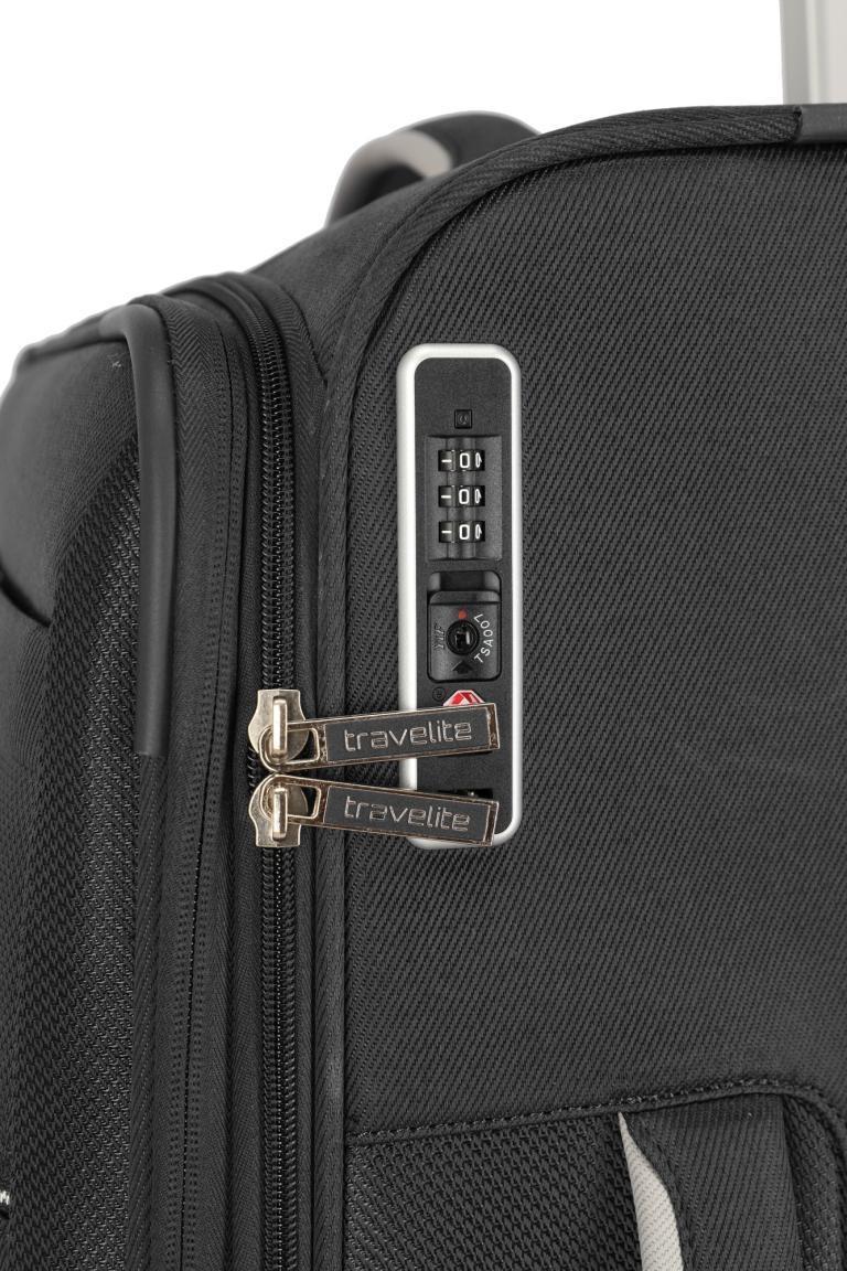 erweiterbarer Rollenkoffer M 67cm Travelite Miigo nachtschwarz Weichgepäck