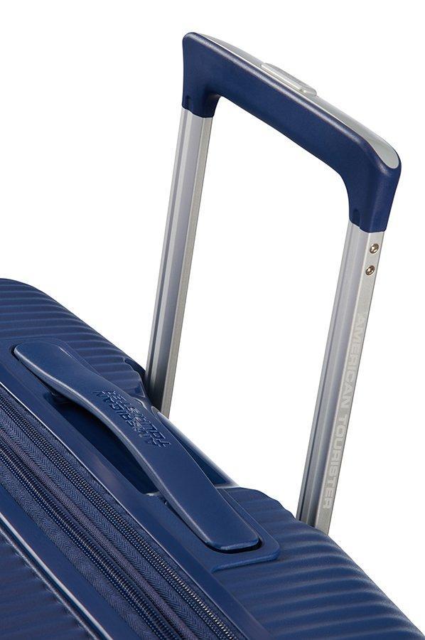 erweiterbarer Rollenkoffer dunkelblau Midnight Navy American Tourister Soundbox Spinner 77cm