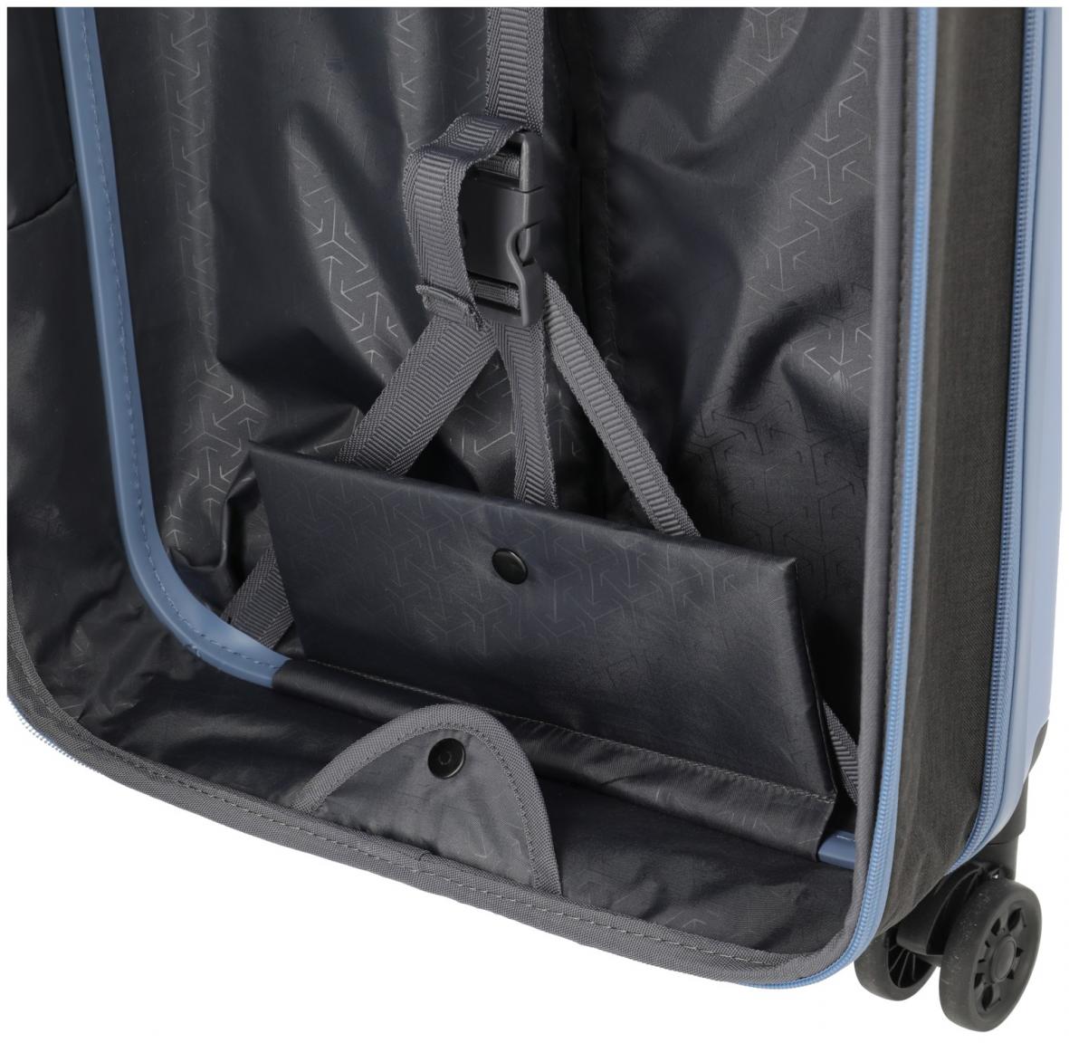 faltbarer Handgepäckkoffer blau Travelite Basics 4-Rad Bordtrolley 55cm