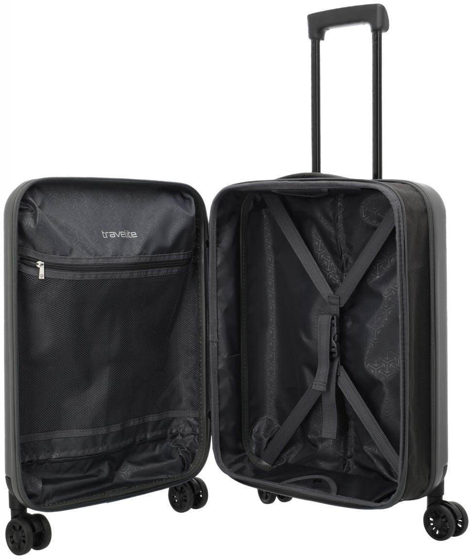 faltbarer Kabinenkoffer dunkelgrau anthrazit Travelite Basics 55cm