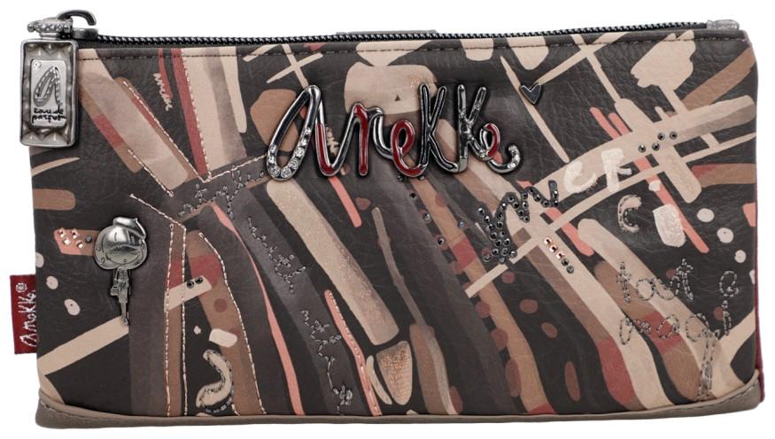 flexible Damenbörse Anekke Mademoiselle Parisian Braun mit Print