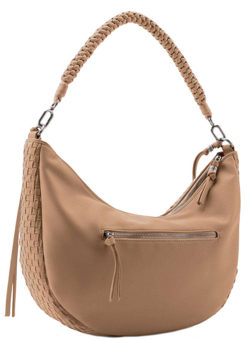 geflochtene Beuteltasche hellbraun FREDsBRUDER Natural Flow Hobo Caramel