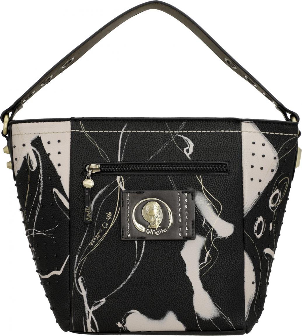 gemusterte Beuteltasche schwarz beige kintsugi Anekke Shoen Nature Shodo